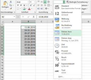 excel tabelle formate