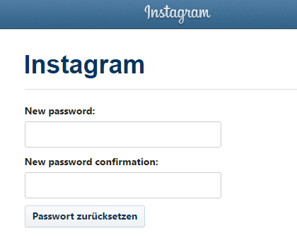 instagram neues passwort