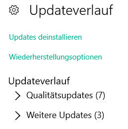 windows 10 updateverlauf